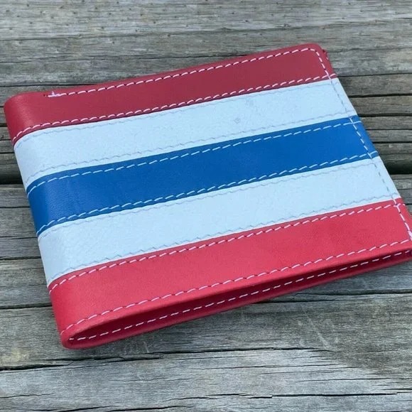Striped Men’s Leather Wallet Bold, Slim & Durable