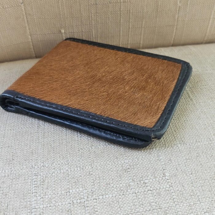 Fur Hair Cardholder Wallet Genuine Fur Leather Bifold Billfold Purse Handmade