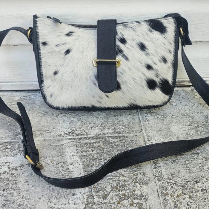 Real Fur Hair Bag Handmade Cross Body Bag Genuine Leather Shoulder Bag Purse New