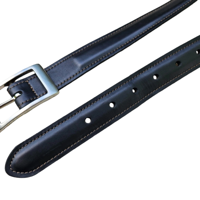 Genuine Leather Belt Black Waistband Pin Buckle Unisex Belt Size L 36 inches