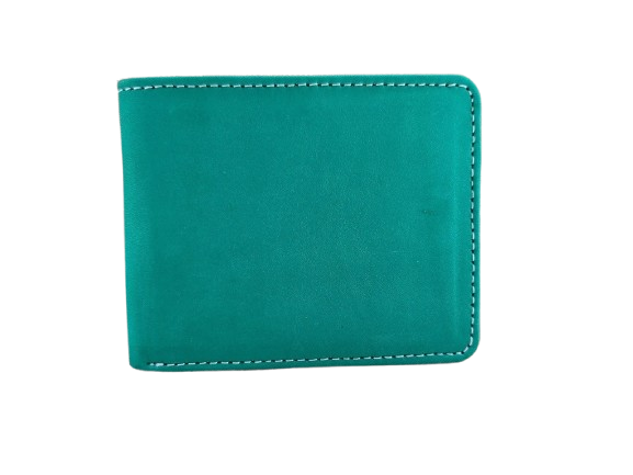 green leather cardholder