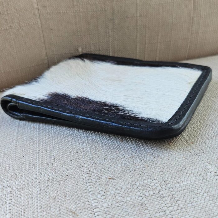 men leather hair on fur wallet